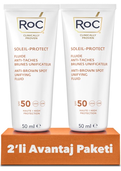 Leke Karşıtı Yüz Güneş Kremi SPF50+ 50 ml - 2'li Avantaj Paket fiyatları