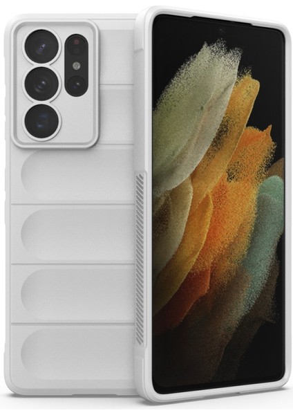 Samsung Galaxy Note 20 Ultra Kılıf Optimum Mat Kamera Korumalı Silikon Beyaz