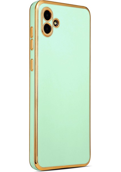 Samsung Galaxy A04 Kılıf Bark Parlak Silikon Renkli Kenarları Rose Yeşil