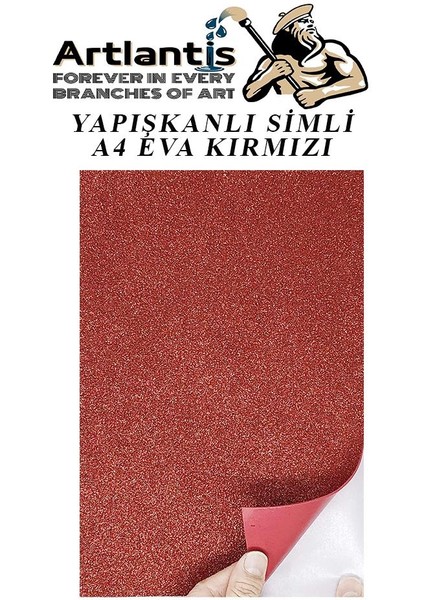 Yapışkanlı Simli Eva Kırmızı A4 20X30 5 Adet 1 Paket Hobi Okul Öncesi Kreş Anasınıfı Eva Yapışkanlı Simli 20*30 fiyatları