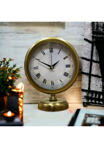Eskitme Gold Metal Ofis Salon Otel Masa Saati 25*20 cm Y7 indirimleri