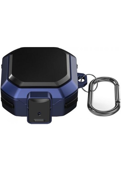 Samsung Galaxy Buds 2 Pro Kılıf Tank Klipsli Çift Renk Koruma SF11 Lacivert