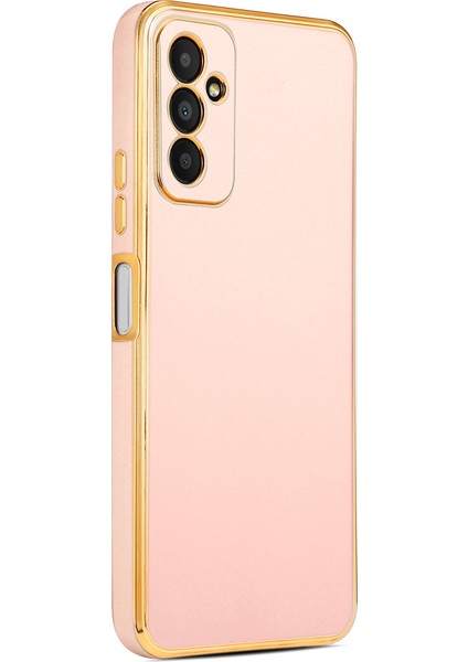 Samsung Galaxy M23 Kılıf Bark Parlak Silikon Renkli Kenarları Rose Pembe