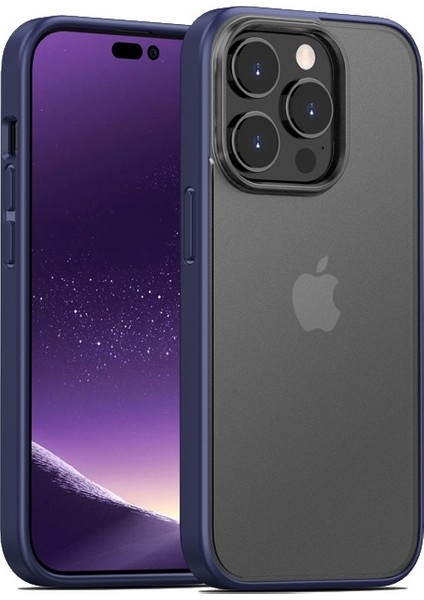 Apple iPhone 13 Pro Max Kılıf Impact Alpin Mat Buzlu Kapak Lacivert