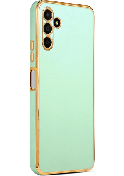 Samsung Galaxy A04S Kılıf Bark Parlak Silikon Renkli Kenarları Rose Yeşil