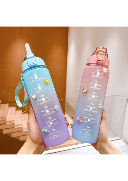 Saman Açık Spor Plastik Bardak ile Taşınabilir Büyük Kapasiteli 1l Su Şişesi (Yurt Dışından) modelleri