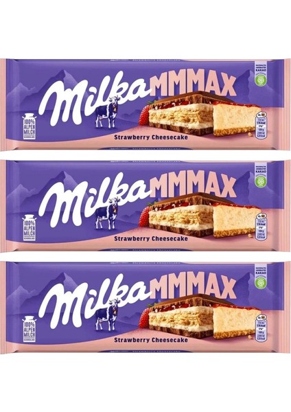 Mmmax Strawberry Cheesecake Tablet Çikolata 3 x 300 gr Ithal