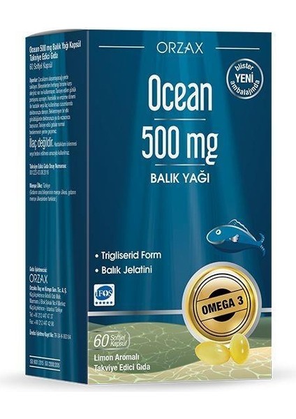 Ocean 500 mg Balıkyağı 60 Kapsül