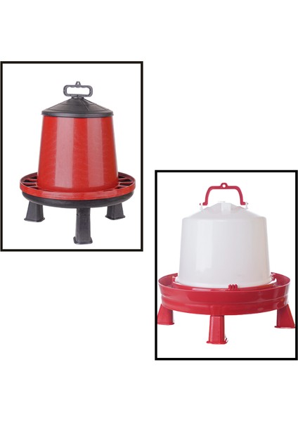 Ayaklı Tavuk Yemliği 8 Kg+Ayaklı Suluğu 8 Lt