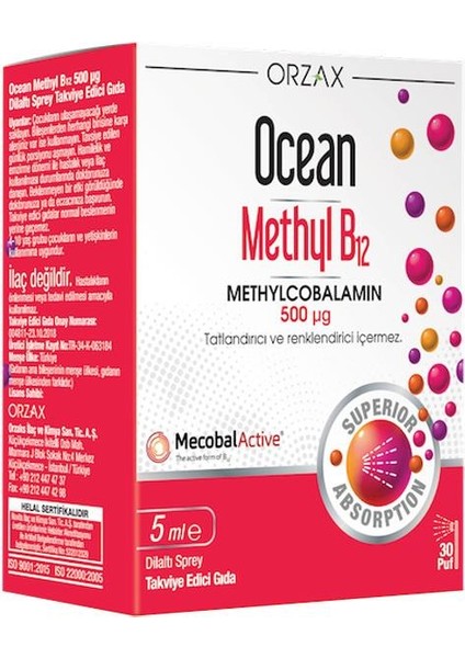 Ocean Methyl B12 500 mg 5 ml Sprey
