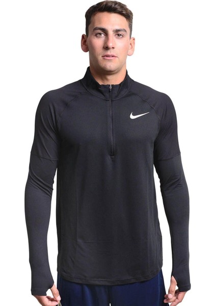 Dri-Fit Element Running Yarım Fermuar Siyah Erkek Antreman Üstü
