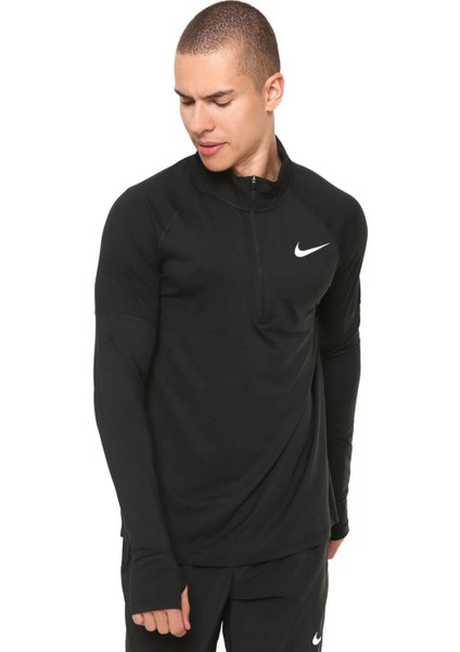 Dri-Fit Element Running Yarım Fermuar Siyah Erkek Antreman Üstü