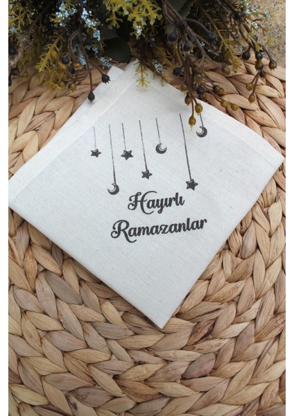 6 Adet Hayırlı Ramazanlar Baskılı Keten Servis Sunum Peçetesi (Sınırlı Sayıda) modelleri