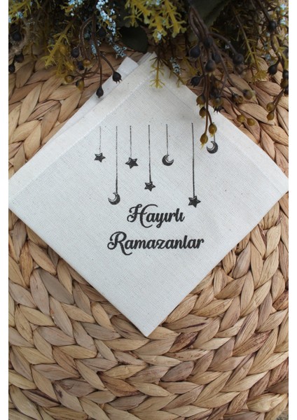 6 Adet Hayırlı Ramazanlar Baskılı Keten Servis Sunum Peçetesi (Sınırlı Sayıda) fırsatları