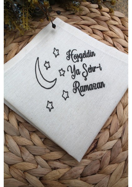 6 Adet Hoşgeldin Ya Şehr-I Ramazan Baskılı Keten Servis Sunum Peçetesi (Sınırlı Sayıda)