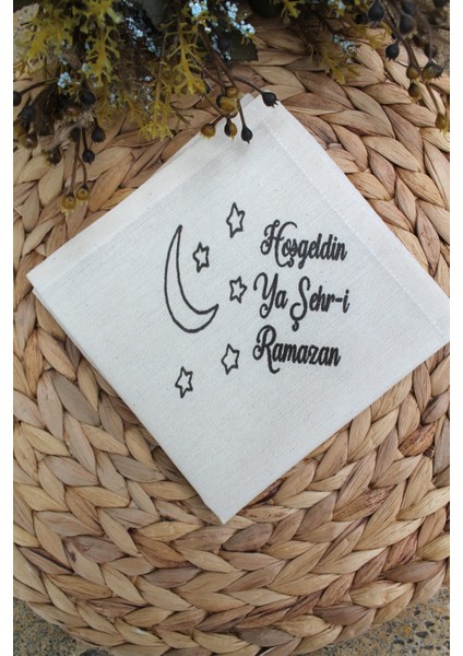 6 Adet Hoşgeldin Ya Şehr-I Ramazan Baskılı Keten Servis Sunum Peçetesi (Sınırlı Sayıda) modelleri