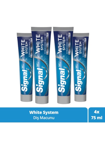 White System Diş Macunu 2 Haftada Daha Beyaz Dişler 75 ml x 4 Adet