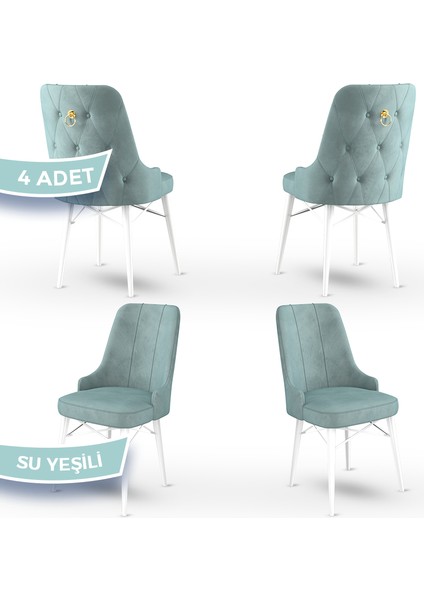 Concept Pare Serisi, Sandalye, 4 Adet Sandalye, Beyaz Gürgen Ayak