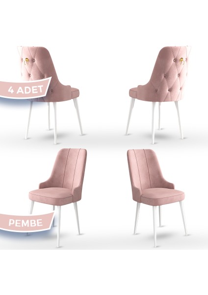 Concept Enoa Serisi , 4 Adet Sandalye, Beyaz Gürgen Ayak