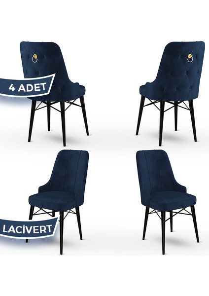 Concept Pare Serisi, Sandalye , 4 Adet Sandalye, Siyah Gürgen Ayak
