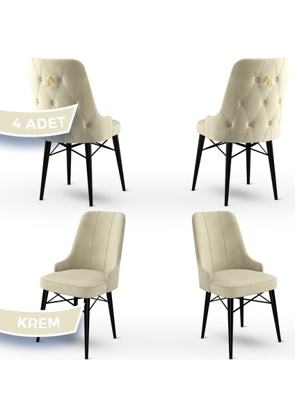 Concept Pare Serisi, Sandalye , 4 Adet Sandalye, Siyah Gürgen Ayak