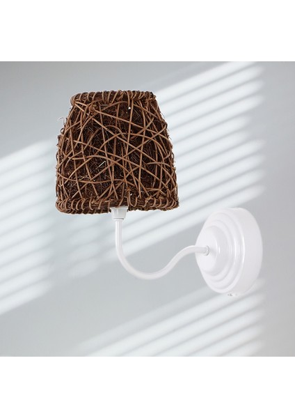 Rattan Duvar Aplik Bohem Dış Mekan Aplik 29X24CM