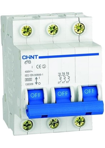 Chınt 186561 50A 3 Kutup C Tip 4.5ka Otomatik Sigorta