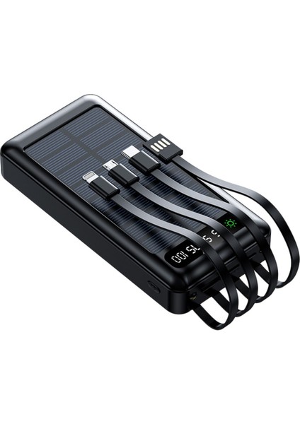 20000 Mah Solar Powerbank Micro USB ve Type-C Şarj Girişli Ios - Micro USB - Type C Çıkışlı