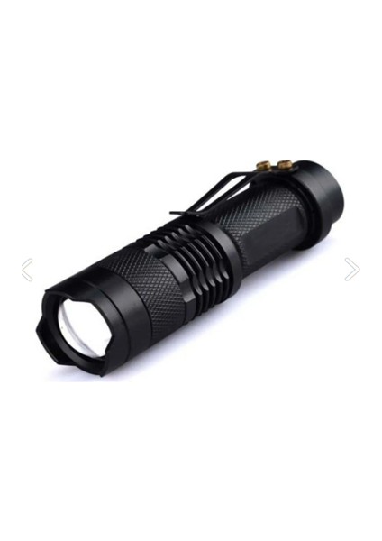 Or-87 Polis Tipi Şarjlı Zoomlu T6 LED Metal El Feneri - Dağ Kamp Cep Feneri