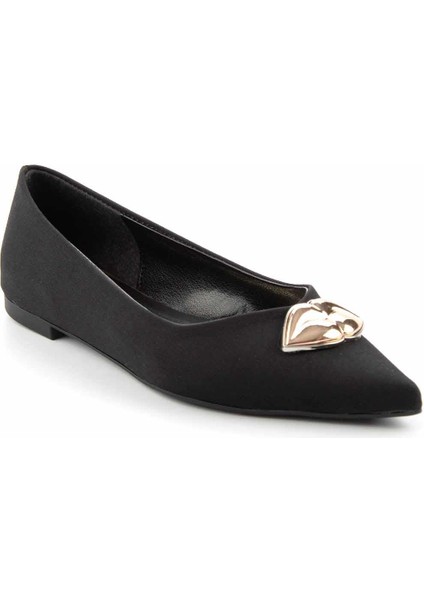 Mat Siyah Saten Kadın Babet K01327060138 modelleri