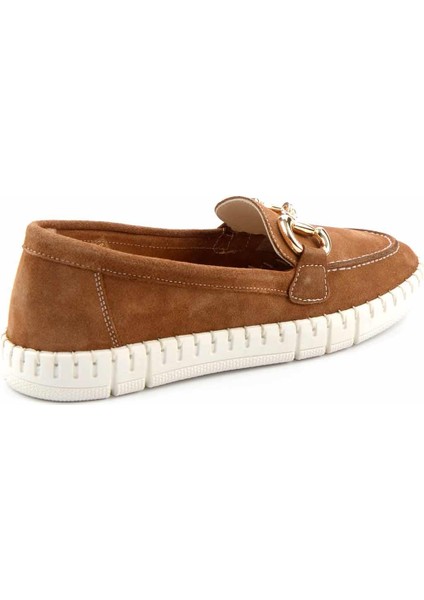 Camel Süet Deri Kadın Loafer Ayakkabı K01303333302