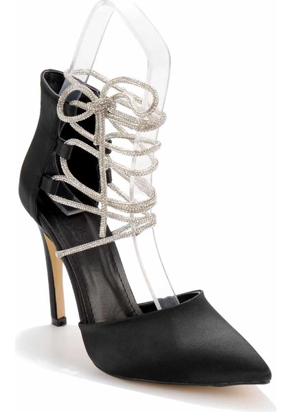 Mat Siyah Saten Kadın Abiye Ayakkabı K01284001238 fırsatları