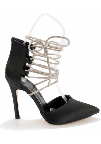 Mat Siyah Saten Kadın Abiye Ayakkabı K01284001238 indirimleri