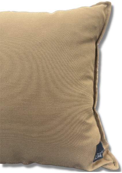 Süet/nubuk Pamuklu Camel Renk Çift Taraflı Kırlent Kılıfı (40X60)