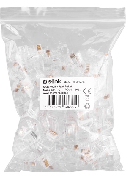 S-Lınk Sl-Rj460 Rj-45 Cat6 100Lü Konnektör