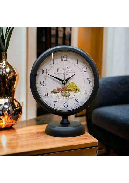 Siyah Metal Ofis Salon Otel Masa Saati 25*20 cm V6 fiyatları