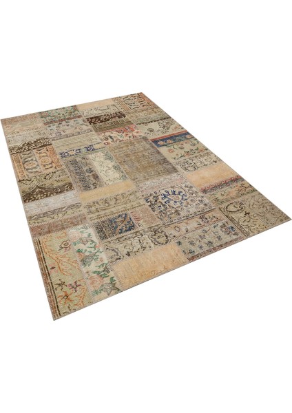 Harika El Dokuma Eskitme Özel Patchwork Halı 160 x 230 6285