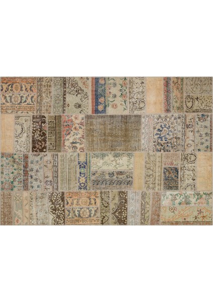 Harika El Dokuma Eskitme Özel Patchwork Halı 160 x 230 6285 modelleri
