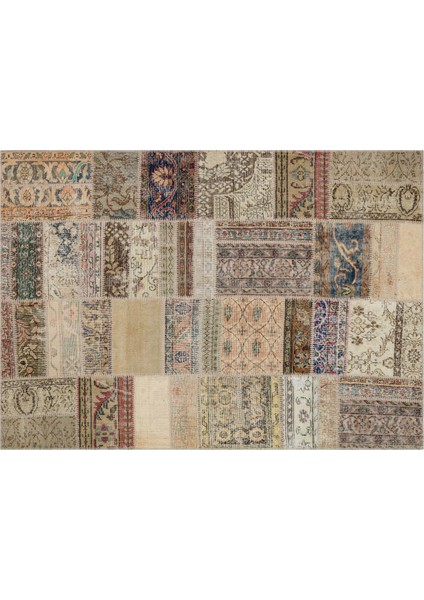 El Dokuma Eskitme Özel Patchwork Halı 160 x 230 6289 modelleri