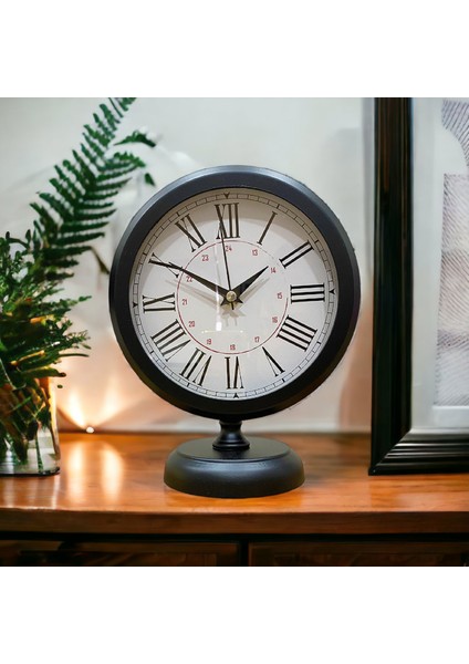 Siyah Metal Ofis Salon Otel Masa Saati 25*20 cm V9 fiyatları