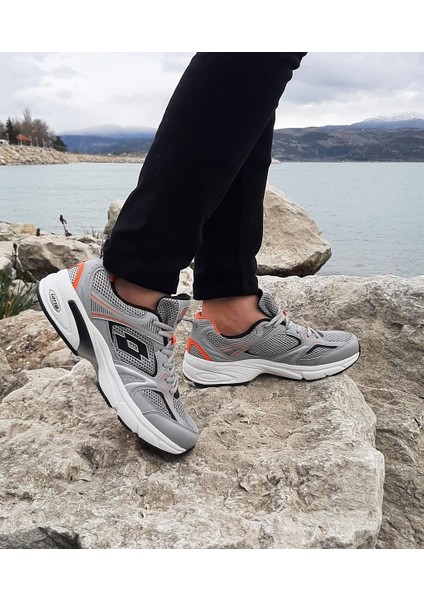 Athens Gri-Turuncu Hafızalı Ortopedik Hafif Spor Ayakkabı modelleri