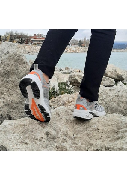 Athens Gri-Turuncu Hafızalı Ortopedik Hafif Spor Ayakkabı indirimleri