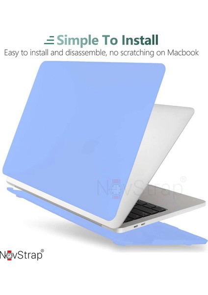 Novstrap Apple MacBook Air M2 Çip A2681 13.6 Inç 2022 Uyumlu Kılıf Sert Rubber Mat Buzlu Kapak