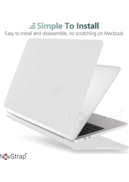 Apple MacBook Air M2 M3 Çip A2681 A3113 13.6 inç Uyumlu Kılıf Sert Rubber Mat Buzlu Kapak