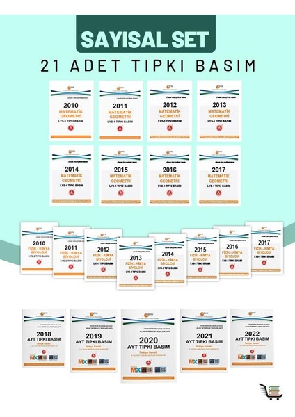 Sayısal Tıpkı Basım Seti Çıkmış Sorular 2010-2022 Arası Toplam 21 Eser