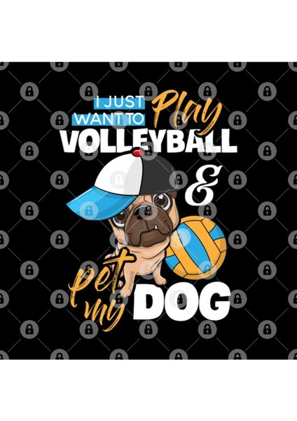 I Just Want To Play Volleyball And Pet My Dog Funny Gift Kupa
