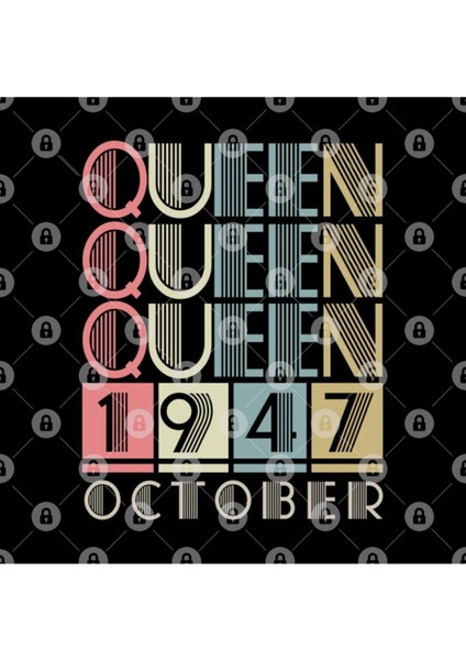 1947 - Queen October Retro Vintage Birthday Kupa