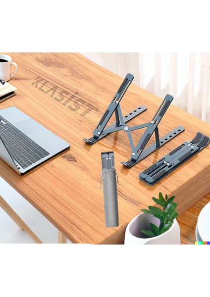 Alüminyum Ayarlı Laptop Yükseltici / Tutucu Stand (Taşıma Kılıfı )