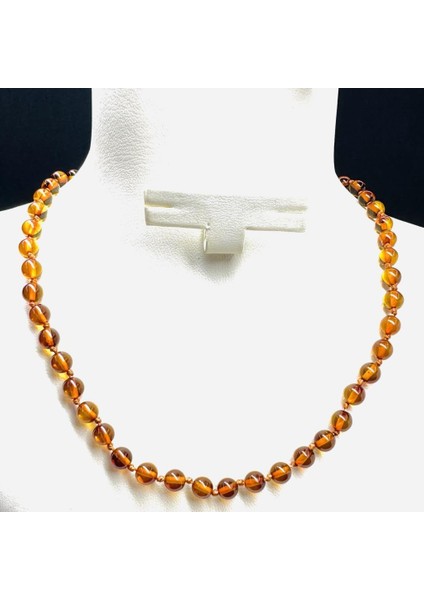 Damla Kehribar Bebek Kolye 32-35CM (Klipsli)