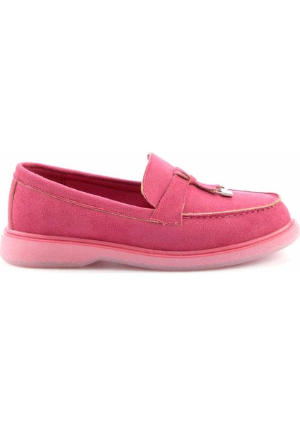 Fuşya Süet Kadın Loafer Ayakkabı K01671056202